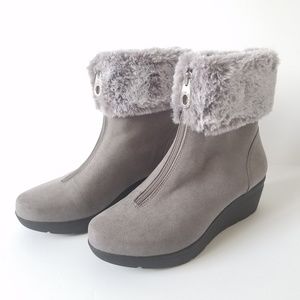 Anne Klein Sport women Akimanie fur top boots